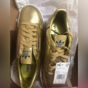 BRAND NEW…. adidas Continental 80 'Gold Metallic' Sneaker Men's 7.5